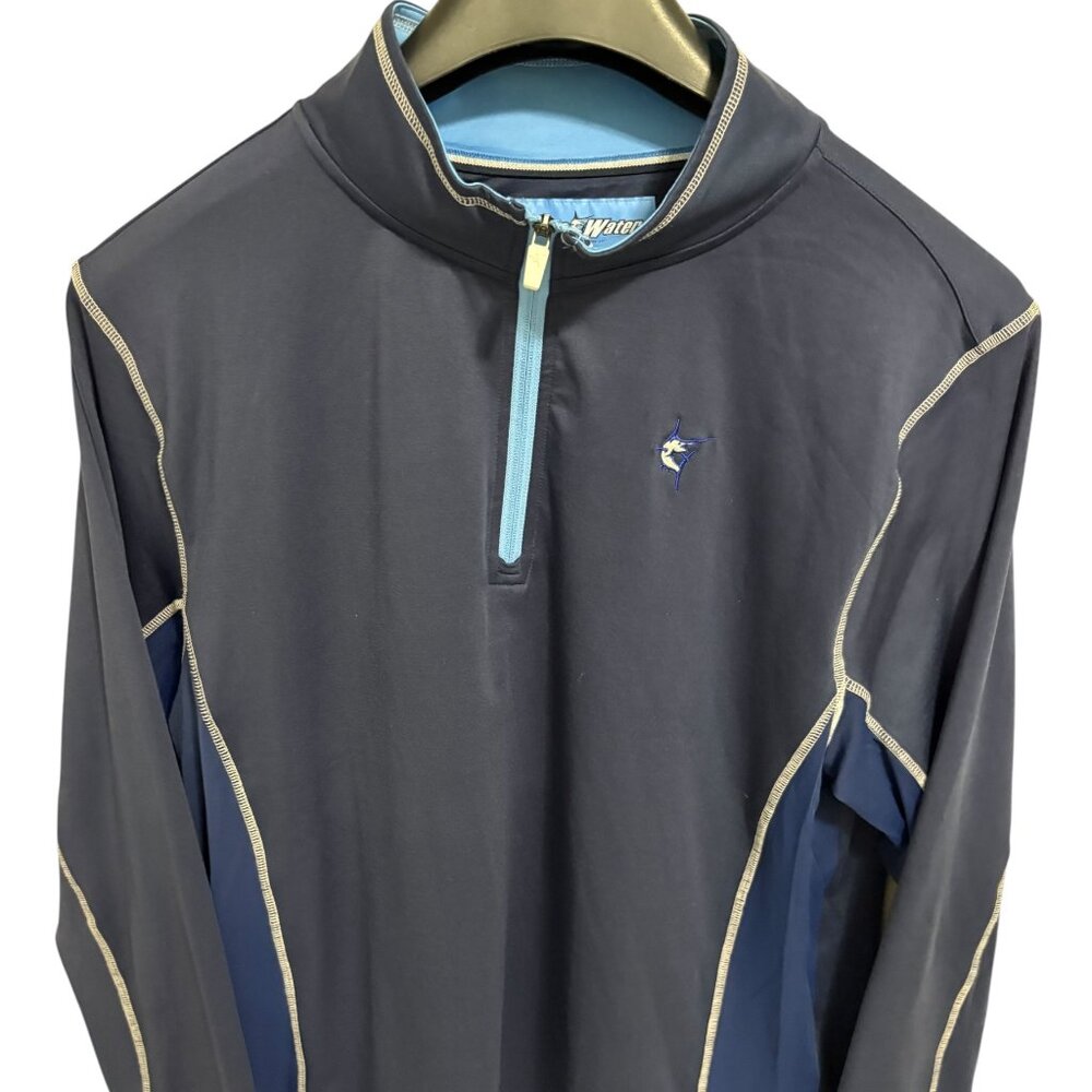 White Water 1/4 Zip Pullover Mens XL Long Sleeve Vented Blue